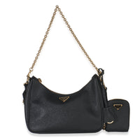 Black Saffiano Lux Re-Edition 2005 Shoulder Bag