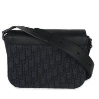 Christian Dior Black Oblique Canvas Small Saddle Messenger Bag Handbag stamp