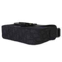 Christian Dior Black Oblique Canvas Small Saddle Messenger Handbag clasp