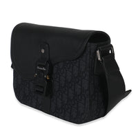 Christian Dior Black Oblique Canvas Small Saddle Messenger Handbag pv