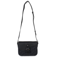 Black Oblique Canvas Small Saddle Messenger