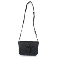 Black Oblique Canvas Small Saddle Messenger