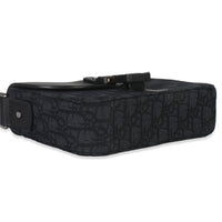 Black Oblique Canvas Small Saddle Messenger