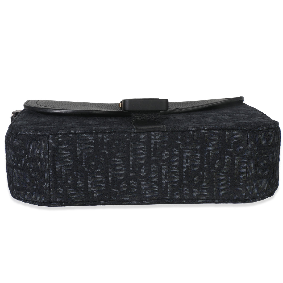 Black Oblique Canvas Small Saddle Messenger