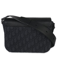 Black Oblique Canvas Small Saddle Messenger