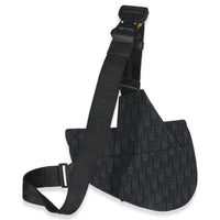 Christian Dior Black Oblique Jacquard Canvas Saddle Bag Handbag bv