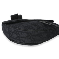 Christian Dior Black Oblique Jacquard Canvas Saddle Bag Handbag clasp
