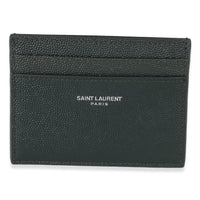 Dark Khaki Grain De Poudre Credit Card Case