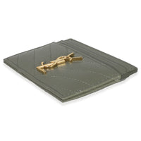 Saint Laurent Light Green Grain De Poudre Matelasse Cassandre Card Case Wallet box