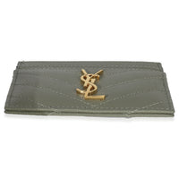 Light Green Grain De Poudre Matelasse Cassandre Card Case