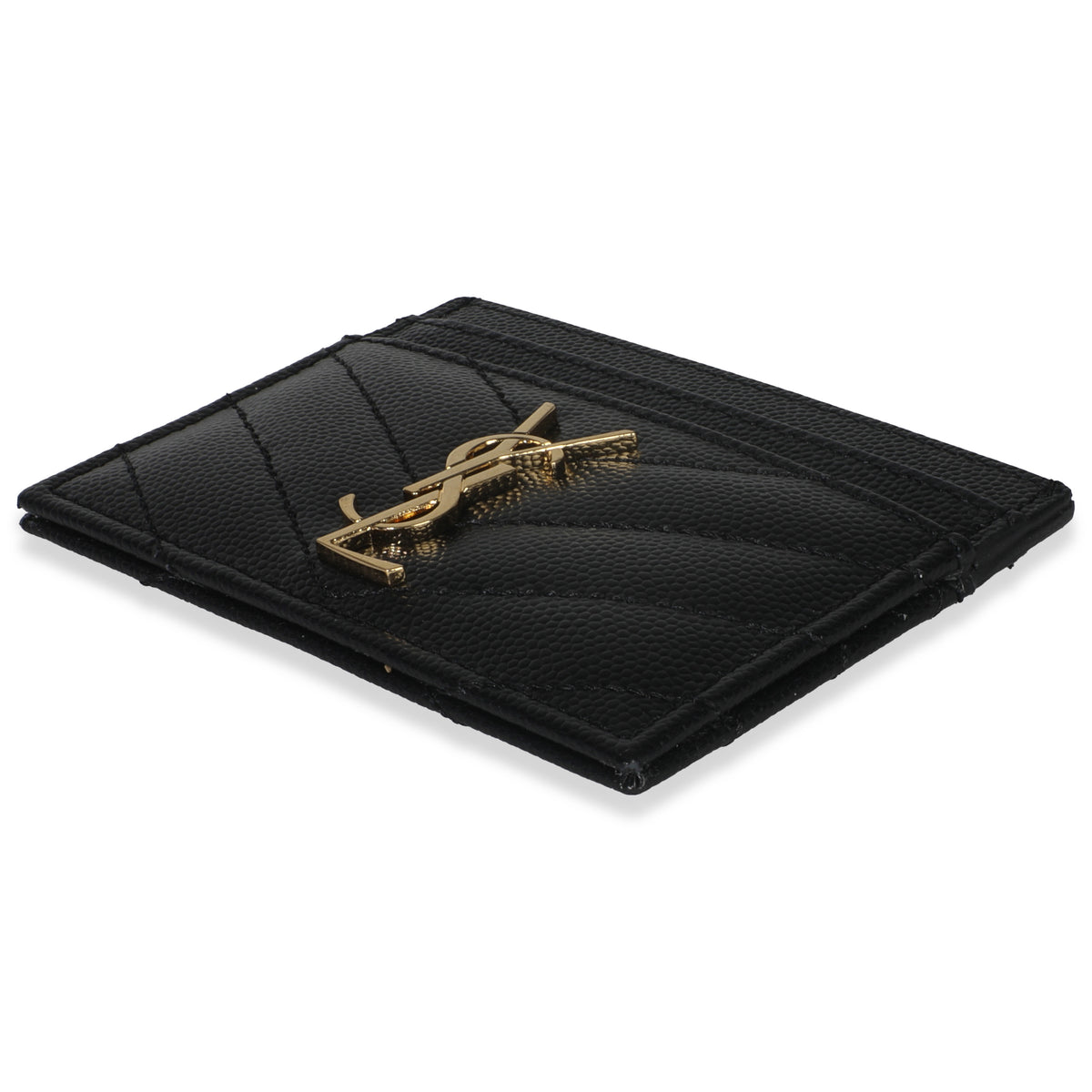 Black Grain De Poudre Matelasse Cassandre Card Case
