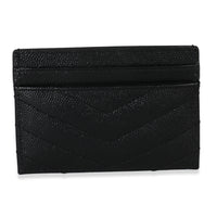 Black Grain De Poudre Matelasse Cassandre Card Case