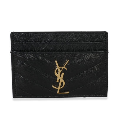 Black Grain De Poudre Matelasse Cassandre Card Case