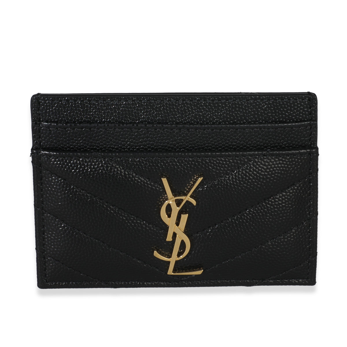 Black Grain De Poudre Matelasse Cassandre Card Case
