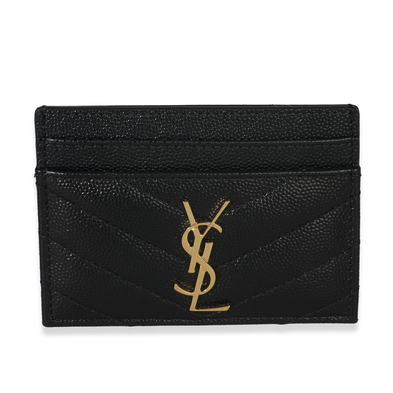 Black Grain De Poudre Matelasse Cassandre Card Case