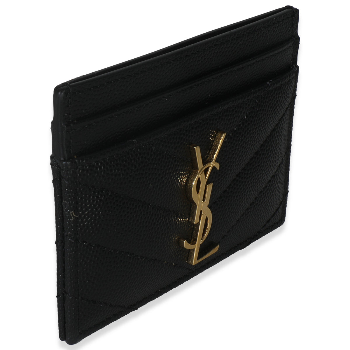 Black Grain De Poudre Matelasse Cassandre Card Case