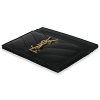 Black Grain De Poudre Matelasse Cassandre Card Case
