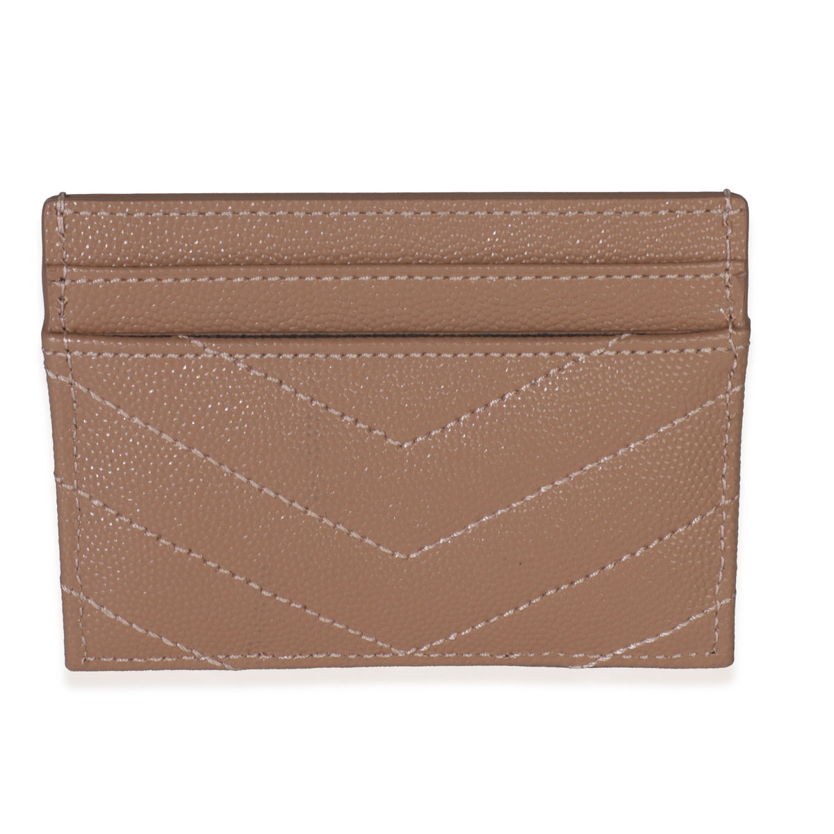 Saint Laurent Pale Pink Grain De Poudre Matelasse Cassandre Card Case Wallet stamp