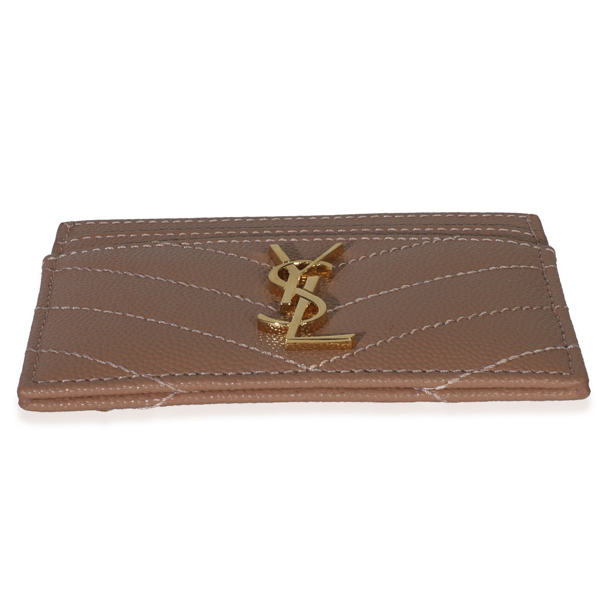 Saint Laurent Pale Pink Grain De Poudre Matelasse Cassandre Card Case Wallet box