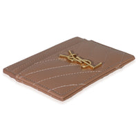 Saint Laurent Pale Pink Grain De Poudre Matelasse Cassandre Card Case Wallet av