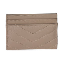 Dark Taupe Grain De Poudre Matelasse Cassandre Card Case