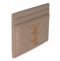 Dark Taupe Grain De Poudre Matelasse Cassandre Card Case