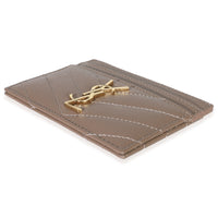 Dark Beige Grain De Poudre Matelasse Cassandre Card Case