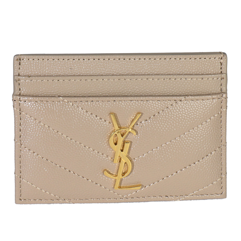 Dark Beige Grain De Poudre Matelasse Cassandre Card Case