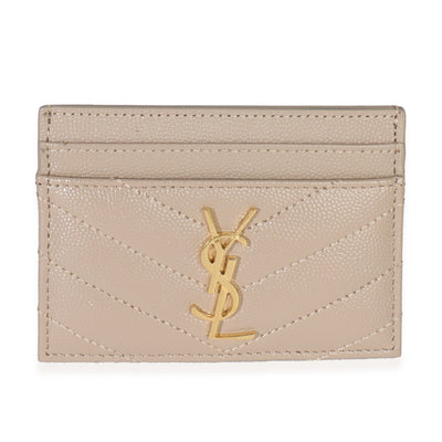 Dark Beige Grain De Poudre Matelasse Cassandre Card Case