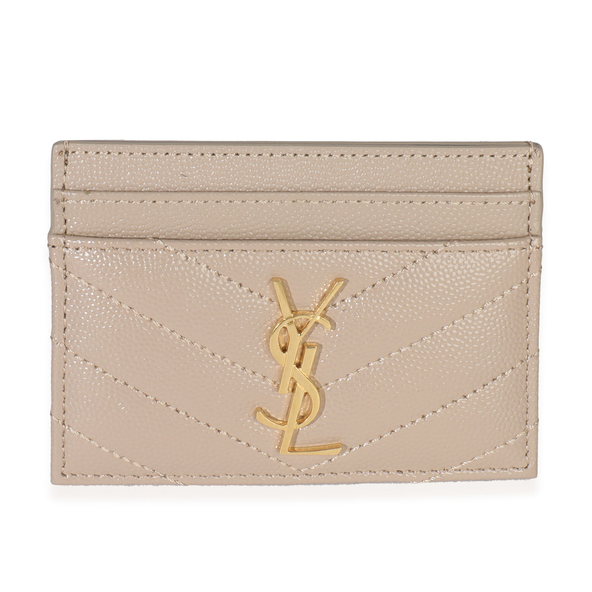 Dark Beige Grain De Poudre Matelasse Cassandre Card Case