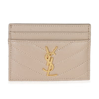 Dark Beige Grain De Poudre Matelasse Cassandre Card Case