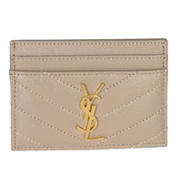 Dark Beige Grain De Poudre Matelasse Cassandre Card Case