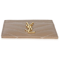 Dark Beige Grain De Poudre Matelasse Cassandre Card Case