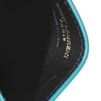 Petrol Green Grain De Poudre Matelasse Cassandre Card Case