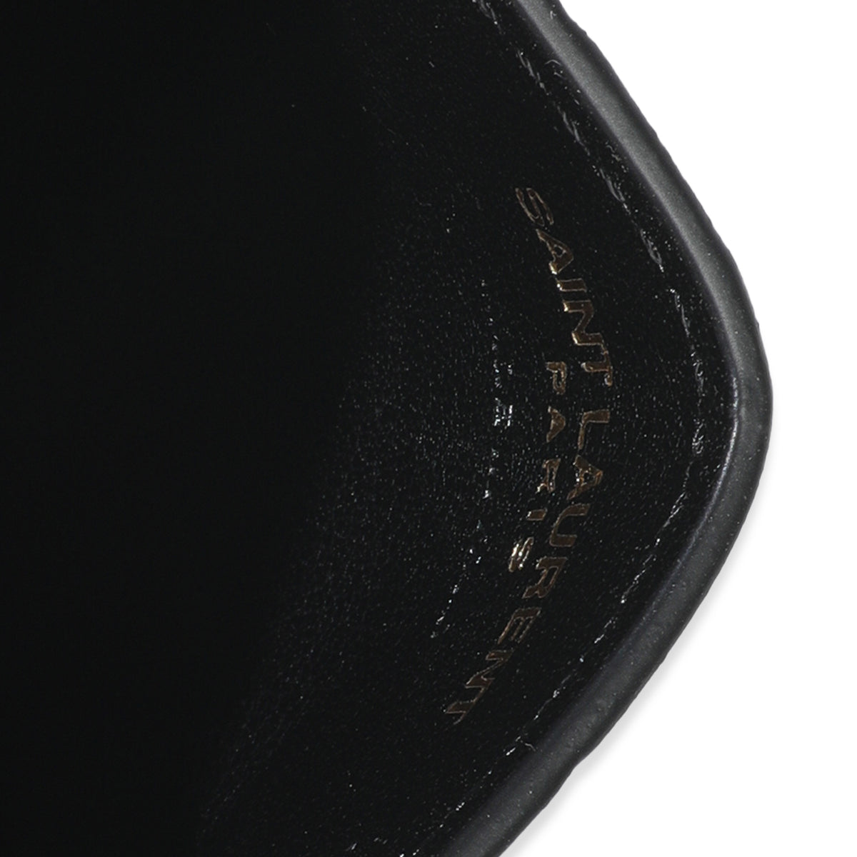 Black Croc Embossed Calfskin Logo Card Holder