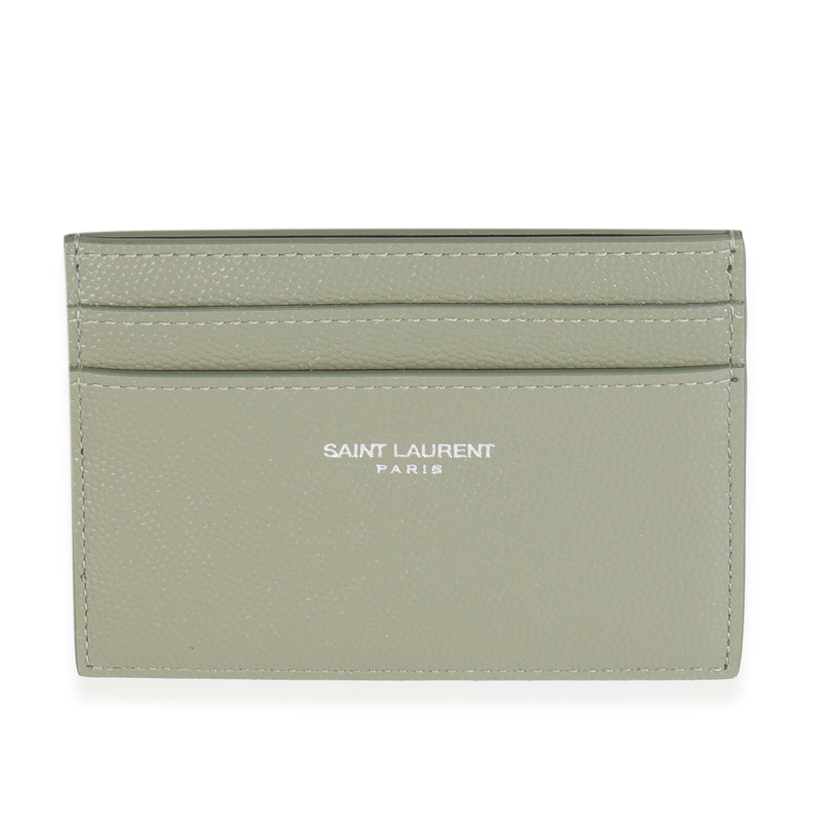 Light Khaki Grain De Poudre Credit Card Case