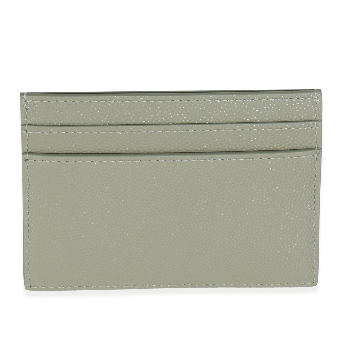 Saint Laurent Light Khaki Grain De Poudre Credit Card Case Wallet bv