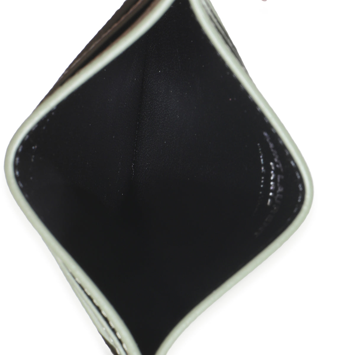 Saint Laurent Light Khaki Grain De Poudre Credit Card Case Wallet av