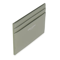 Saint Laurent Light Khaki Grain De Poudre Credit Card Case Wallet pv