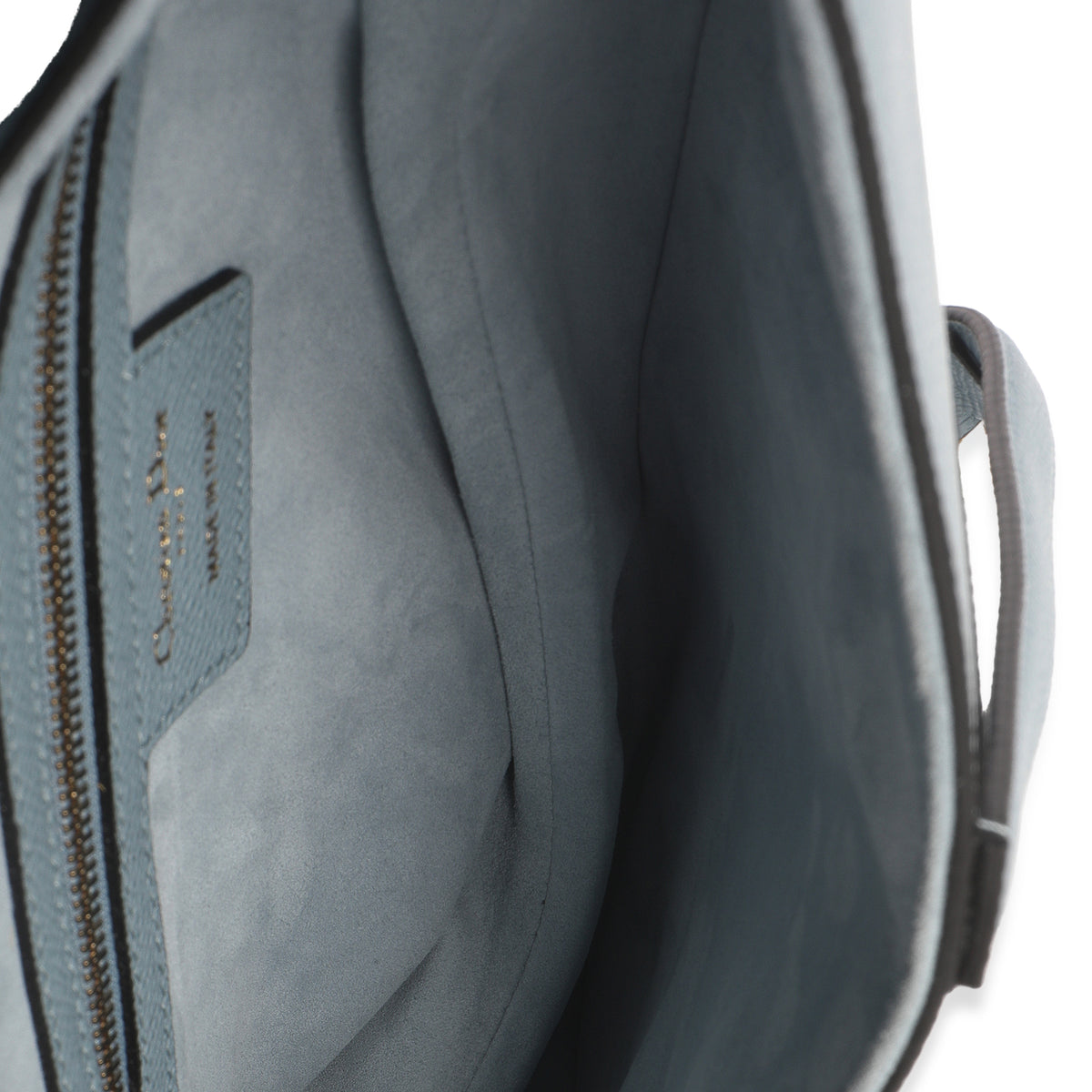 Blue Grained Calfskin Medium Saddle