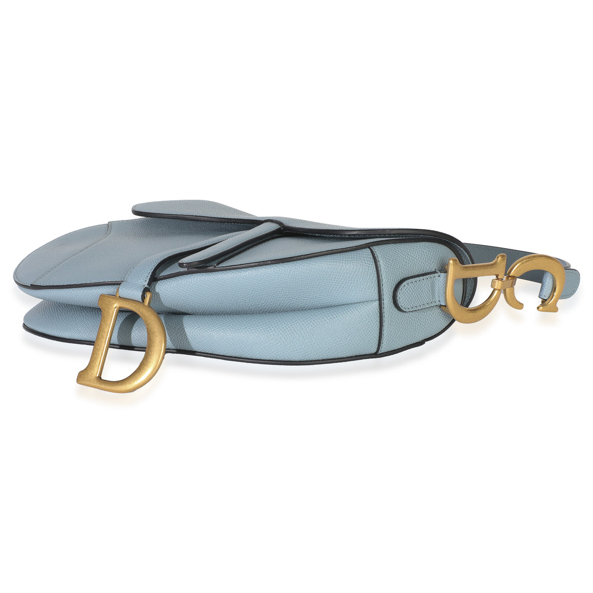 Blue Grained Calfskin Medium Saddle