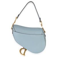 Blue Grained Calfskin Medium Saddle