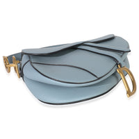 Blue Grained Calfskin Medium Saddle