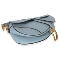 Blue Grained Calfskin Medium Saddle