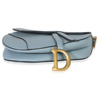 Blue Grained Calfskin Medium Saddle