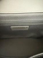20P Grey Quilted Caviar Small Business Affinity Flap Handbag