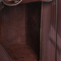 Burgundy Drummed Calfskin Micro Luggage Tote