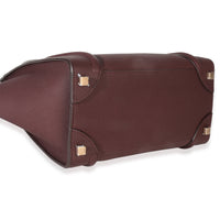 Burgundy Drummed Calfskin Micro Luggage Tote