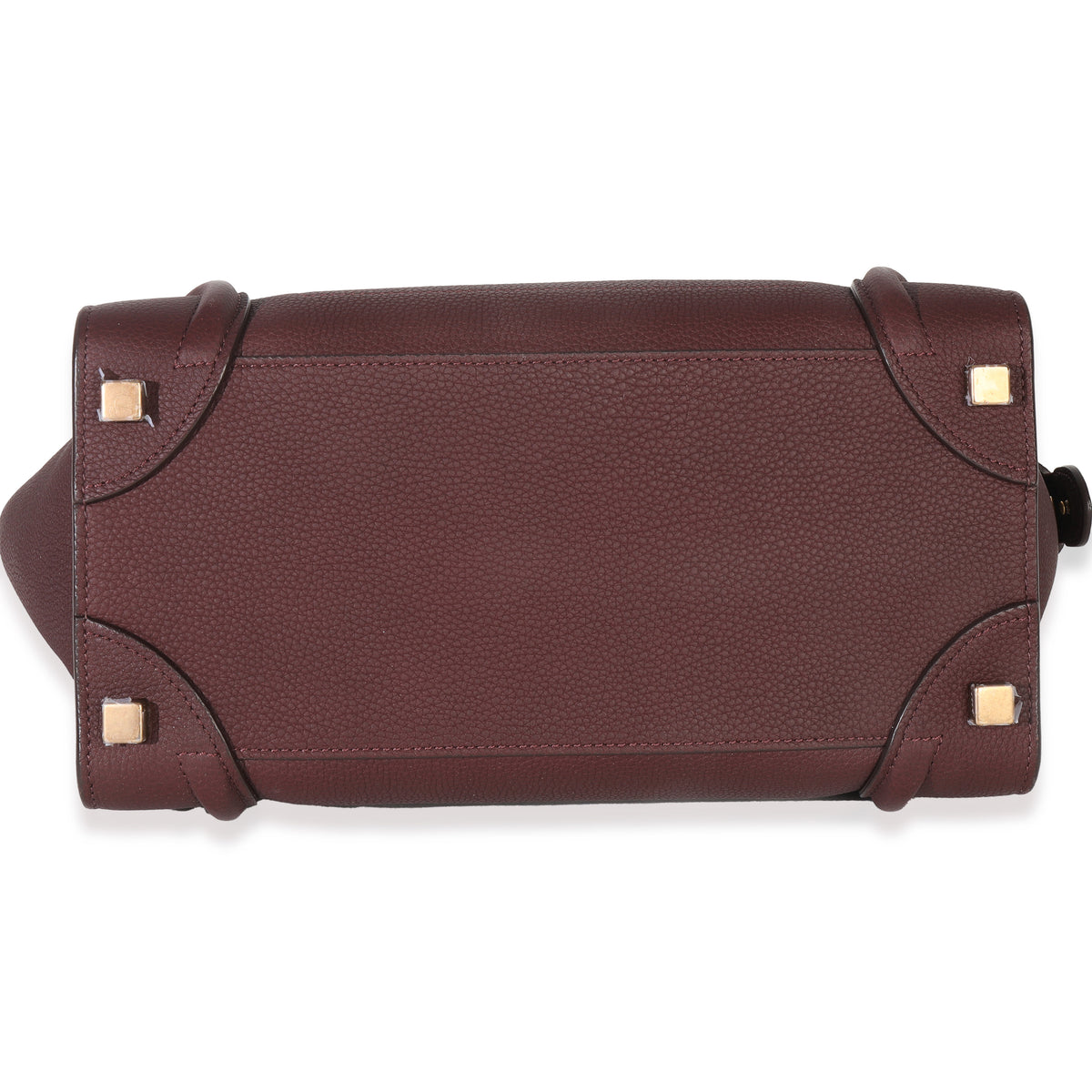 Burgundy Drummed Calfskin Micro Luggage Tote