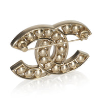 Gold-Plated  2022 Faux Pearl Brooch